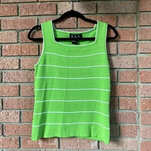 JAC Green Paneled Square Neck Tank Top size Medium